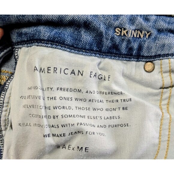 American Eagle Outfitters Airflex Jeans Mens 28x32 Blue Faded  Skinny Faded - Picture 5 of 6